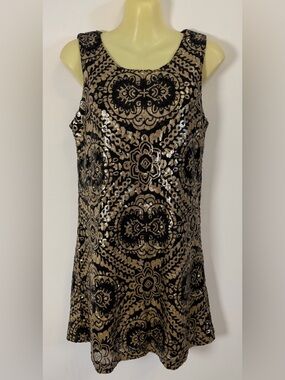 Jun & Ivy Black and Gold Sequin Mini Dress